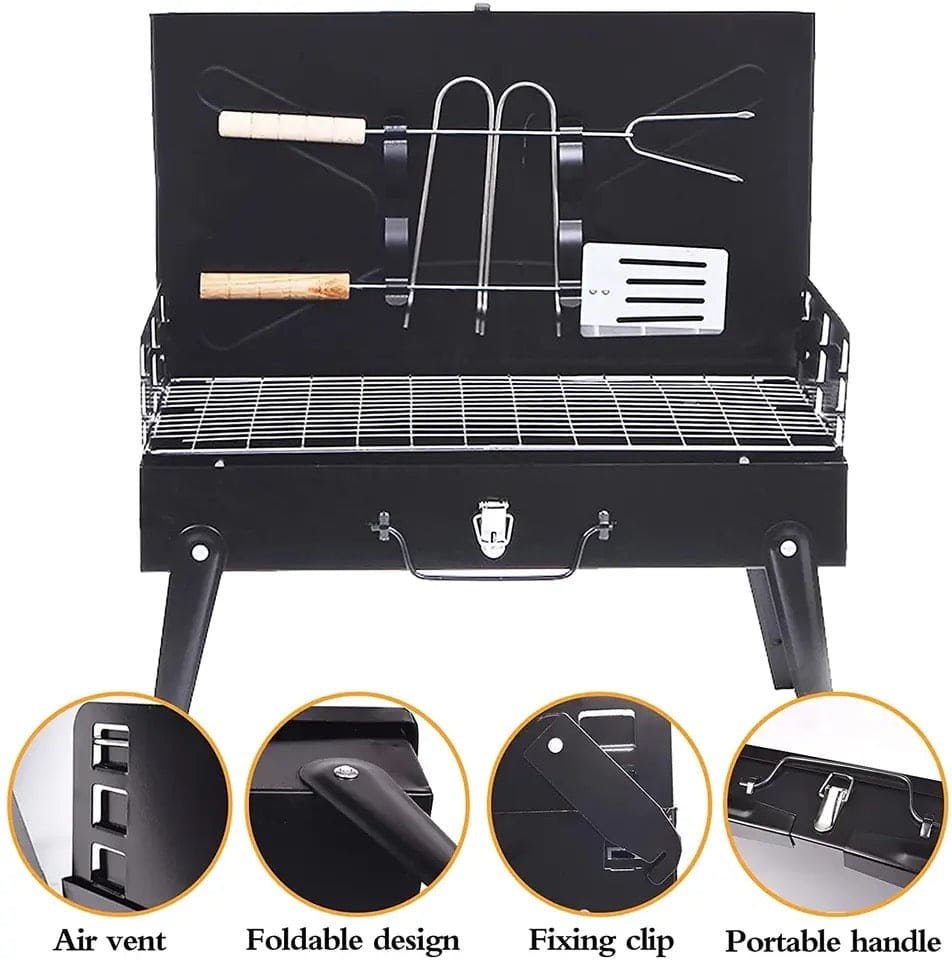 Briefcase Folding BBQ Grill, Outdoor Stainless Steel BBQ Grill, Travel Picnic Camping Grill, Patio Barbecue Charcoal Grill, Garden Outdoor Travel Picnic Folding Charcoal Grill, Compact Foldable Grill Briefcase Folding BBQ Grill, Outdoor Stainless Steel BBQ Grill, Travel Picnic Camping Grill, Patio Barbecue Charcoal Grill, Garden Outdoor Travel Picnic Folding Charcoal Grill, Compact Foldable Grill